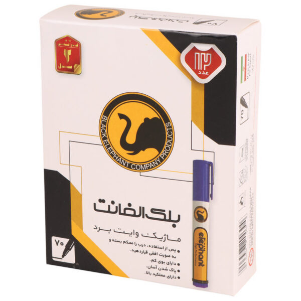 ماژیک وایت برد بلک الفنت نوک گرد رنگی Black Elephant بسته 12 عددی